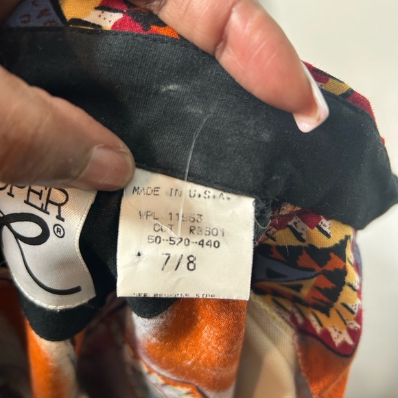 Vintage Roper 90s Aztec Western Festive Boho Rodeo Button Down Shirt top - Picture 12 of 12